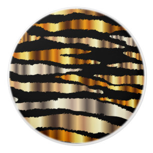 Guld och Black Metallic Zebra ränder Knopp