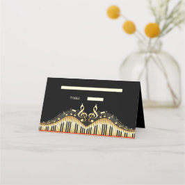 Guld och Black Music Tema Placeringskort