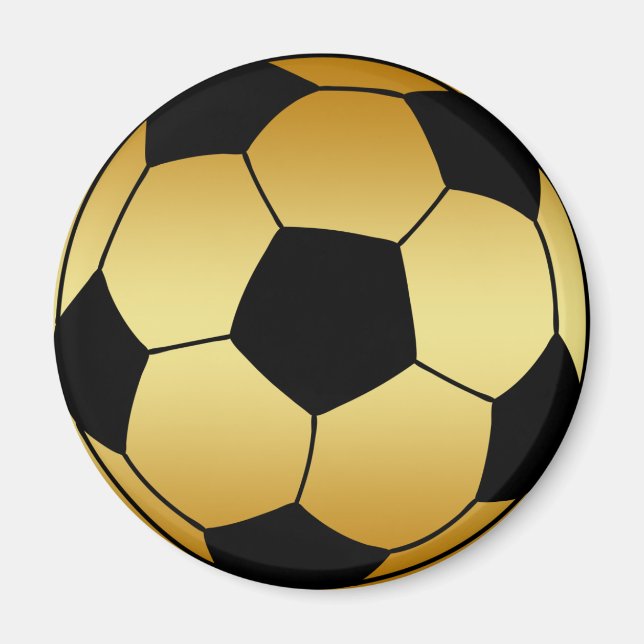GULD OCH BLACK SOCCER BALL MAGNET (Framsidan)