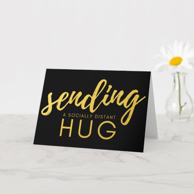 Guld och Black Social Avstånd Hug Kort (Liten växt)