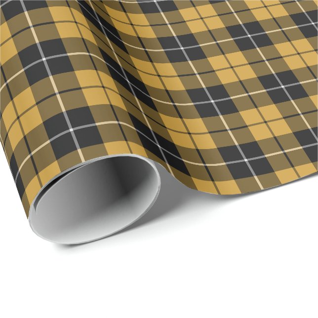 Guld och Black Sporty Play Mönster Presentpapper (Rullad Hörn)
