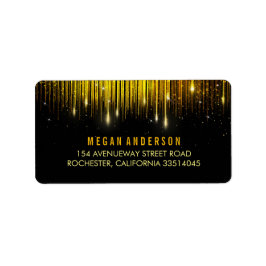 Guld och Black String Ljus Glitter Bröllop Adressetikett