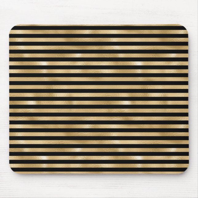 Guld och Black Stripe Mouse Pad Musmatta (Framsidan)
