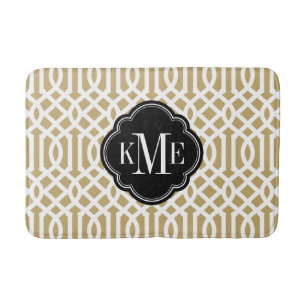 Guld och Black Trellis Monogram Badrumsmatta