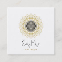 Guld och Black Tribal Mandala Square Business