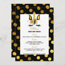 Guld och Black Unicorn Baby Shower Menu