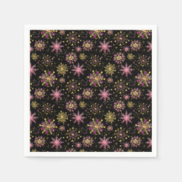 Guld och Black Winter Snöflingor Pappersservett