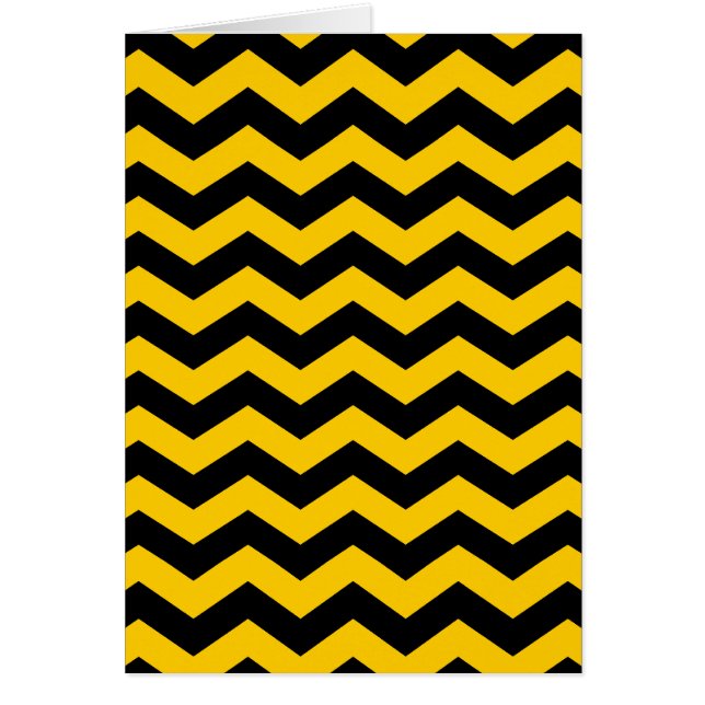 Guld och Black Zigzag Hälsningskort (Framsidan)