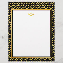 Guld och bläckfiskhuvud brevhuvud