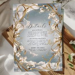 Guld och blommigt i östra Art nouveau och Bröllop Tilläggskort