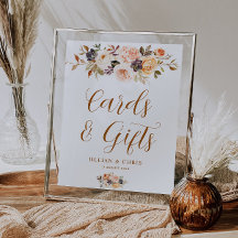 guld och blommigt- och presentkort