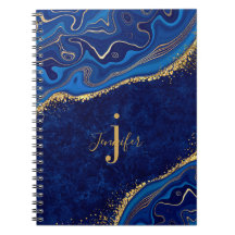 Guld och Blue Agate Modern Elegant Marble Anpassni