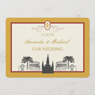 Guld och Bordeaux New Orleans Scenes Spara datum Spara Datumet