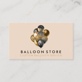 Guld- och bronsglitter-festballongdekorationer visitkort