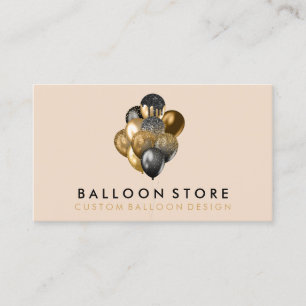 Guld- och bronsglitter-festballongdekorationer visitkort
