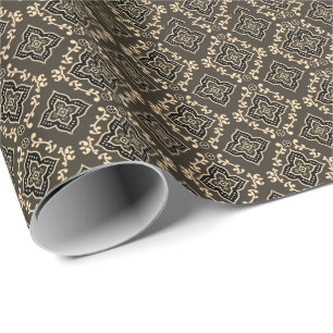 Guld och brun geometrisk mönster / indisk tryck  presentpapper