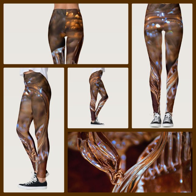 Guld och bruna virvlar Abstrakt Leggings (Skapare uppladdad)