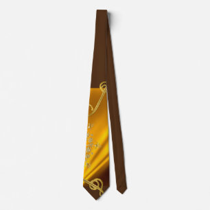 Guld och brunt färg Neck Tie Slips