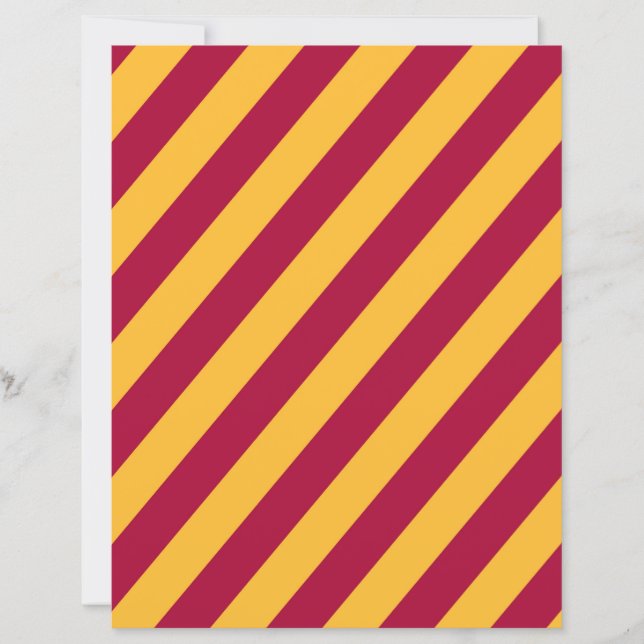Guld- och burgunder diagonala ränder Scrapbookpapp (Framsida)
