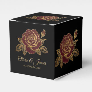 Guld och Burgunder Rosa Moody Mörk Romantik Bröllo Presentaskar
