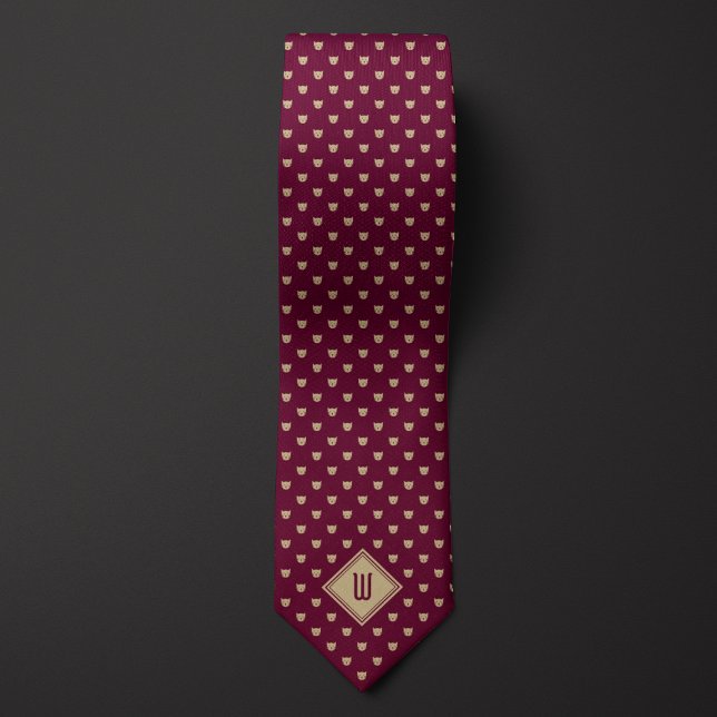 Guld och Burgundy Classy Cat Monogram Slips (Skapare uppladdad)