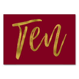 Guld och Burgundy Elegant Bordsnummer 1.