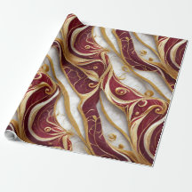 Guld och Burgundy Marble Flow