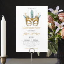 Guld och den vita masken Masqueraden Party födelse