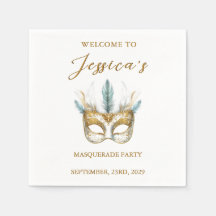 Guld och den vita masken Masqueraden Party födelse