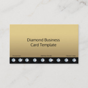 Guld och Diamond Rhinestone Affärskort Design Visitkort