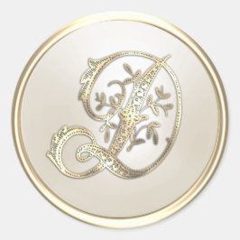 Guld och Elfenbenskusten, första Monogram D Runt Klistermärke