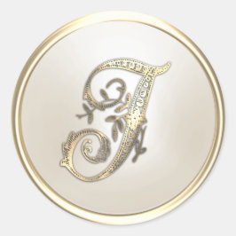 Guld och Elfenbenskusten - första Monogram I Runt Klistermärke