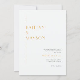 Guld och Elfenbenskustens moderna minimalistiska B Inbjudningar