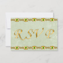 Guld och Emerald Jewel Bröllop