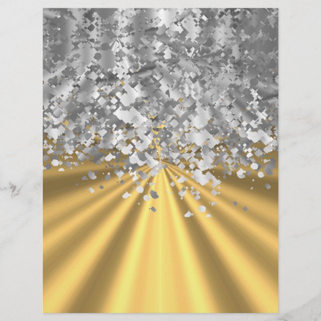 Guld och faux glitter personlig reklamblad (Framsidan)