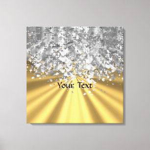 Guld- och fauxglitterpersonlig canvastryck