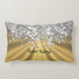 Guld- och fauxglitterpersonlig lumbarkudde