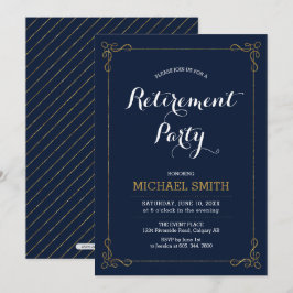 Guld och flottan | Elegant Classy Pension Party Inbjudningar