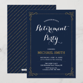 Guld och flottan | Elegant Classy Pension Party Inbjudningar