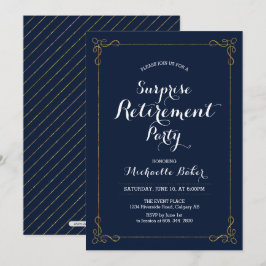 Guld och flottan | Elegant Surprise Pension Party Inbjudningar