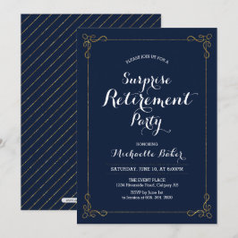 Guld och flottan | Elegant Surprise Pension Party Inbjudningar