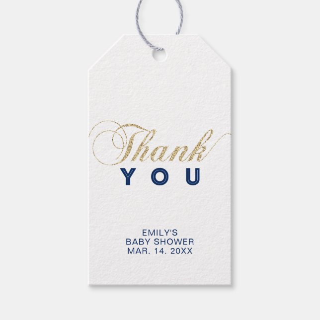 Guld och flottan | Modern Tack för favoriter Presentetikett (Framsidan)