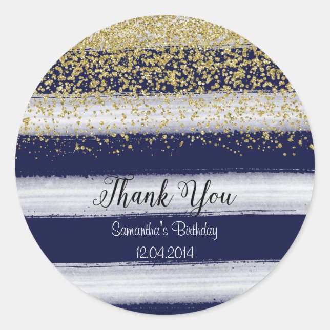 Guld och flottans födelsedag runt klistermärke (Framsida)