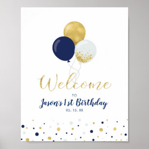 Guld och flottballonger   Välkomsthälsning från fö Poster