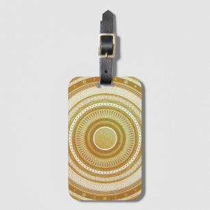 Guld- och glittermandala bagagebricka