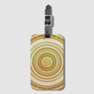 Guld- och glittermandala bagagebricka