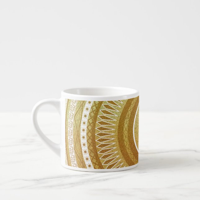 Guld och glittermandala espressomugg (Vänster)