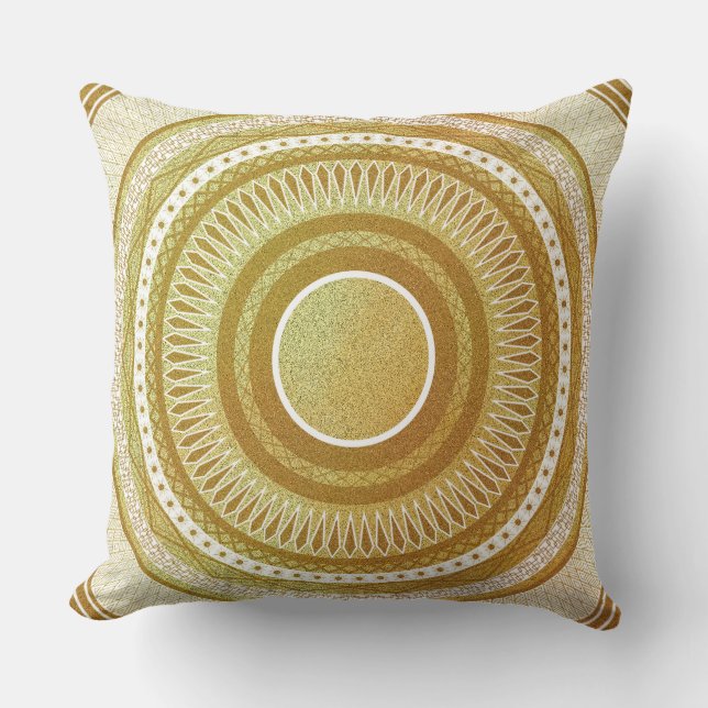 Guld- och glittermandala kudde (Framsida)