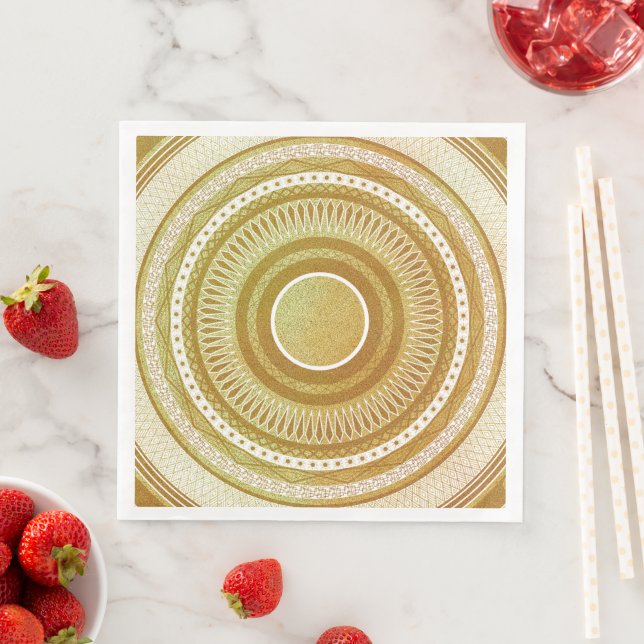 Guld- och glittermandala pappersservett (Insitu)