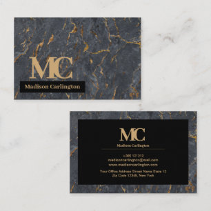 Guld och Grått Marble Struktur Visitkort